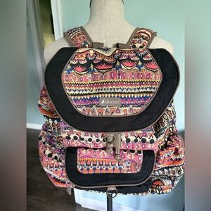 Sakroots Graphic Print Bohemian Drawstring Backpack Bookbag